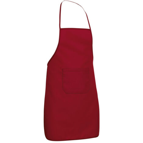 Delantal infantil con peto y bolsillo en tejido de poliéster RECIPE VALENTO  Rojo loto