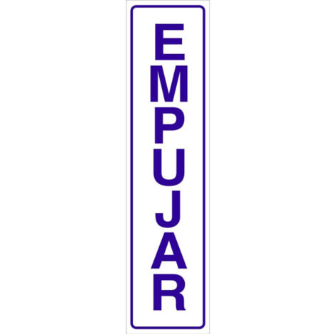 Señal informativa para industrias solo texto Empujar 175x45 mm (1/2)