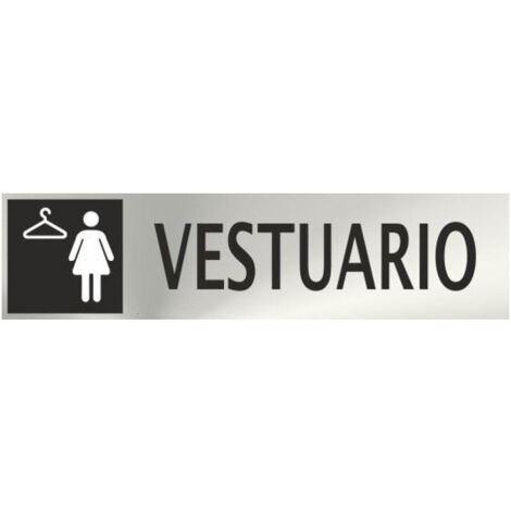 Señal informativa de acero inoxidable Vestuario Femenino de 0,8mm 50x200mm SEKURECO (1/2)