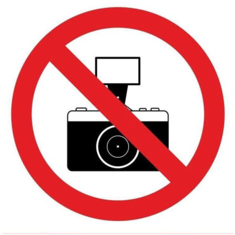 Prohibido cámaras fotográficas, señal de prohibición con tintas UV SEKURECO 600 x 800 mm PVC 3 mm