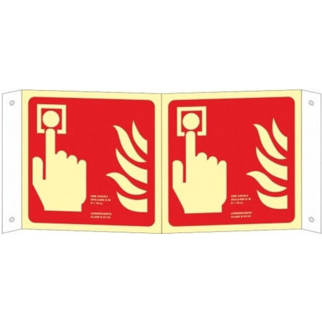 Señal de extinción panorámica de pulsador de alarma sin texto luminiscente SEKURECO 420 x 420 mm Clase A (PVC 1 mm) (1/2)