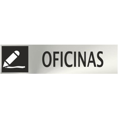 Señal informativa Oficinas Acero Inoxidable Adhesivo de 0'8mm 50 x 200 mm (1/2)