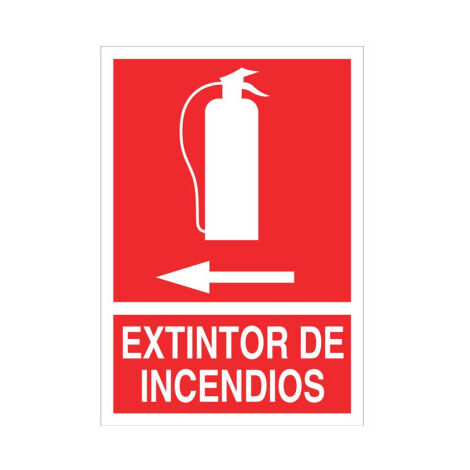 Señal de socorro Extintor de incendios con pictograma de flecha izquierda 210X148 mm