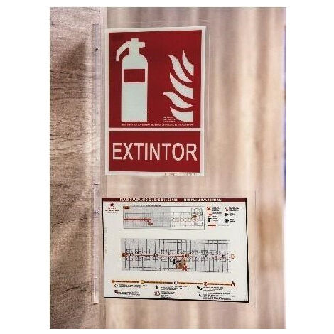Soporte de pared metacrílico Banderola para señales de seguridad SEKURECO                         230 X 280 mm