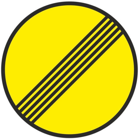 Señal Vial de Bolsa Fin de Prohibiciones 700 x 700 mm (1/2)
