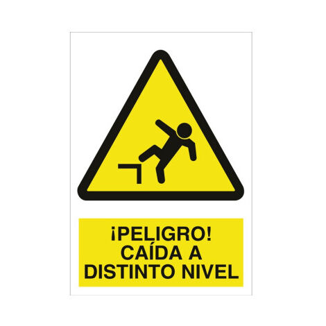 Señal de advertencia ¡Peligro caída a distinto nivel                                                   Poliestireno       210X148 mm (1/2)