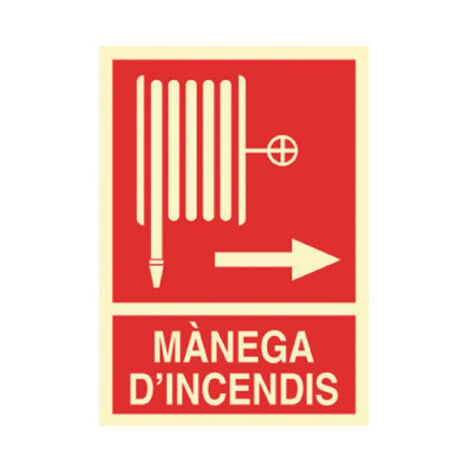 Señal en catalán Mànega D'incendis dreta 297X210 mm (1/2)