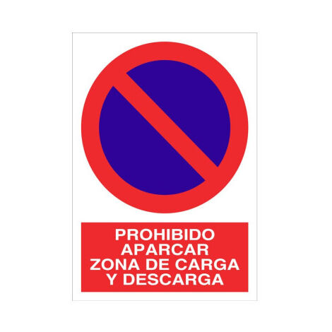 Señal de prohibido aparcar zona carga y descarga                                                   Poliestireno       420X297