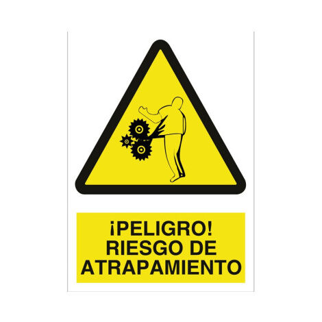 Señal de advertencia Peligro riesgo de atrapamiento 2 Adhesivo 210X148 mm