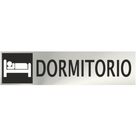 Cartel informativo de acero inoxidable Dormitorio, de 0'8mm 50 x 200 mm SEKURECO (1/2)
