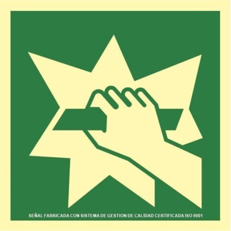 Señal de evacuación de Barra Antipánico en Aluminio Clase A SEKURECO 630 x 630 mm