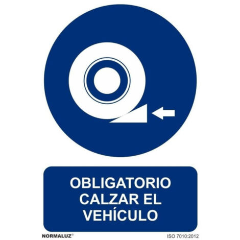 Señal que indica Obligatorio Calzar el Vehículo (varios formatos) SEKURECO                         600 x 800 mm                          PVC 3 mm