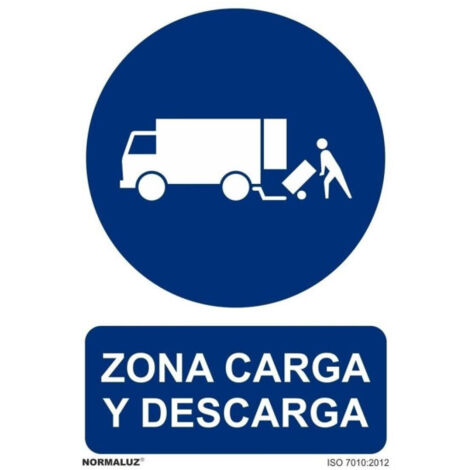 Señal de obligación Zona de Carga y Descarga, con tintas UV SEKURECO                         600 x 800 mm                          PVC 3 mm