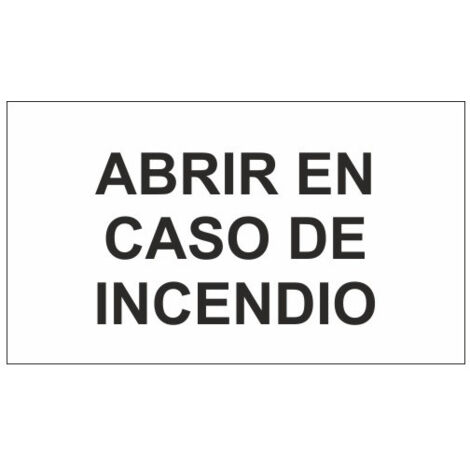 Señal de seguridad Abrir en caso de incendio con capa luminiscente 130 x 80 mm (Pack de 10) SEKURECO (1/2)