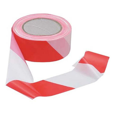 Cinta de balizamiento de polipropileno de 1 cara 571YBSSPE Rojo / Blanco