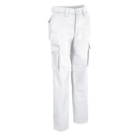 Pantalón de trabajo multibolsillos, térmico con polar interior VALENTO BERGAMO M Blanco (1/5)