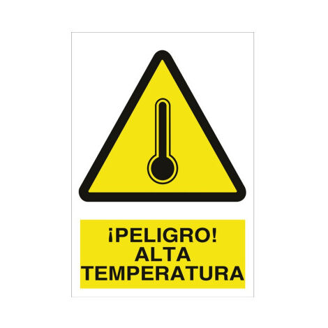 Señal de advertencia y peligro sobre alta temperatura Poliestireno 210X148 mm