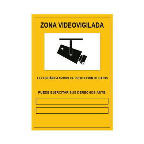 Señal de advertencia zona de videovigilancia Poliestireno (opción 2) 297X210 mm
