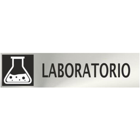 Señal informativa de acero inoxidable Laboratorio (adhesivo de 0'8mm) 50 x 200 mm SEKURECO (1/2)