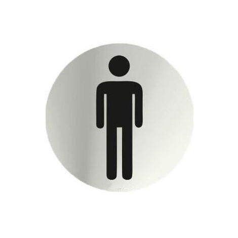 Cartel informativo redondo de acero inoxidable Servicio Masculino Ø70mm SEKURECO