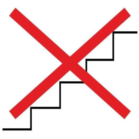 Señal de escalera fuera de servicio (texto y pictograma) SEKURECO 100 x 150 mm ADHESIVOS DE VINILO (1/3)