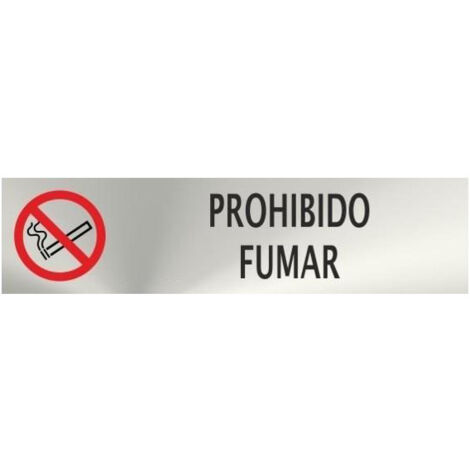 Señal Informativa rectangular Prohibido Fumar acero inoxidable de 0,8mm 50 x 200 mm SEKURECO (1/2)