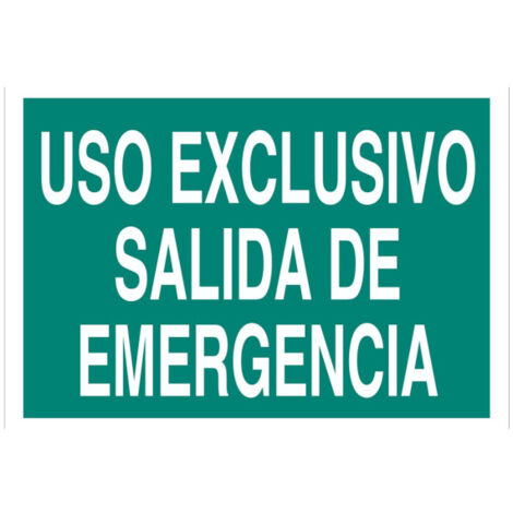 Señal fotoluminiscente Uso exclusivo salida de emergencia                                                   Señal PVC luminiscente       420X297