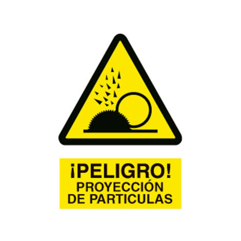 Señal de advertencia Peligro Proyección partículas Poliestireno 420X297 mm