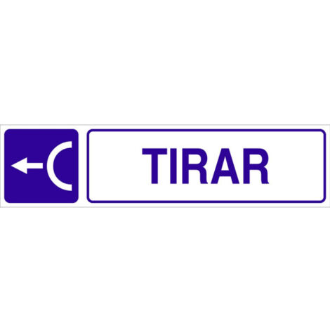 Señal informativa de pictograma y texto Tirar 175x45 mm (1/2)