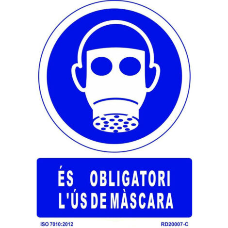 Señal en catalán Obligatori us de mascara en tintas UV PVC 210 x 300mm SEKURECO (1/2)