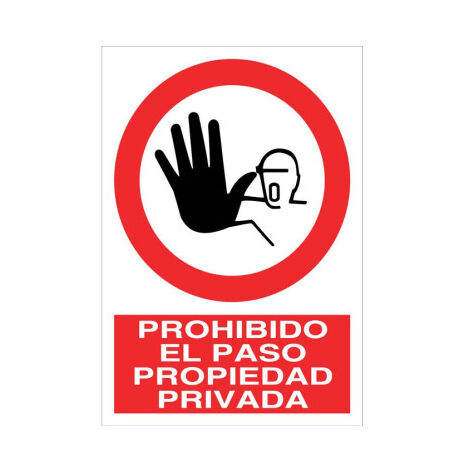Señal "¡Propiedad Privada! Prohibido El Paso", 1 Pz, 30 X 20 Cm, 2