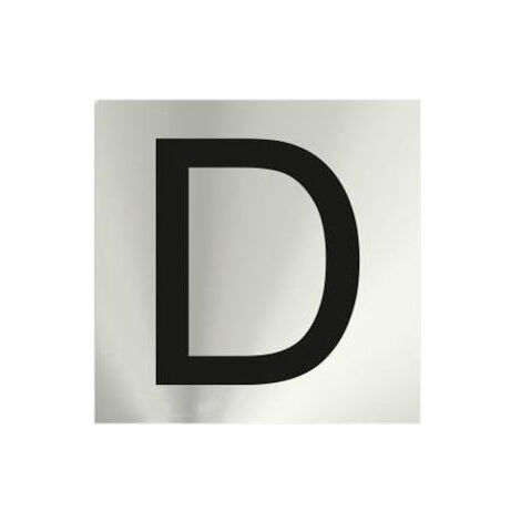 Señal informativa adhesiva por letras (D) de acero inoxidable 50 x 50 mm SEKURECO (1/2)