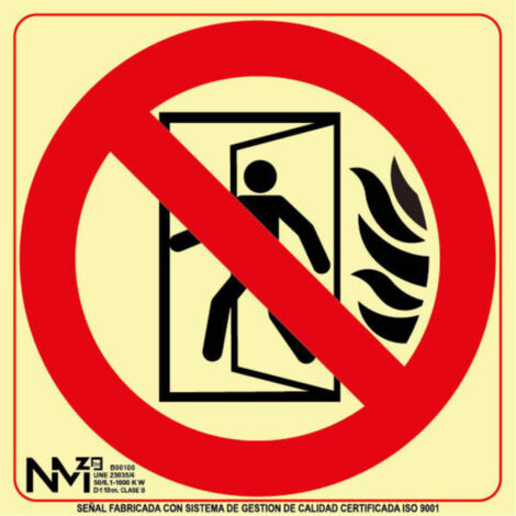 Señal "No utilizar en caso de emergencia - Sin Salida" pictograma de alta luminiscencia                         420 x 420 mm                          CLASE A (ALUMINIO 0'5 mm)