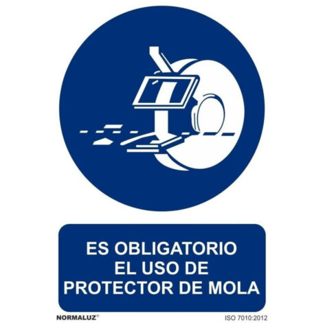 Señal que indica Es Obligatorio El Uso de Protector de Mola, (distintos formatos) SEKURECO                         600 x 800 mm                          PVC 3 mm