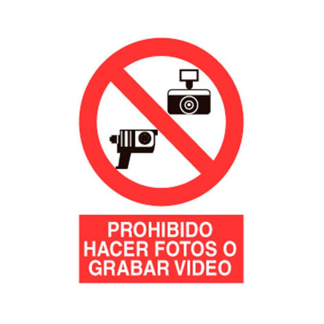 Señal de Prohibido hacer fotos o grabar videos                                                   Poliestireno       420X297