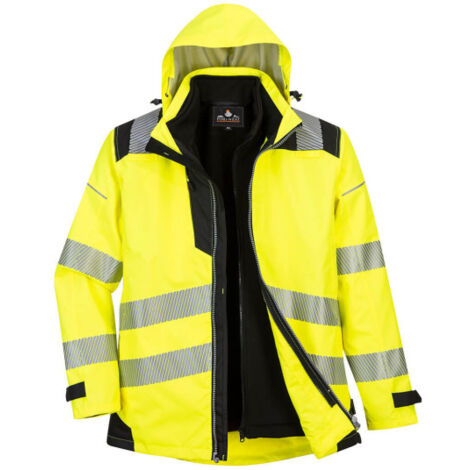 Chaqueta de trabajo de A.V 3 en 1 antimanchas resistente al agua PW365 4XL Amarillo / Negro (1/2)