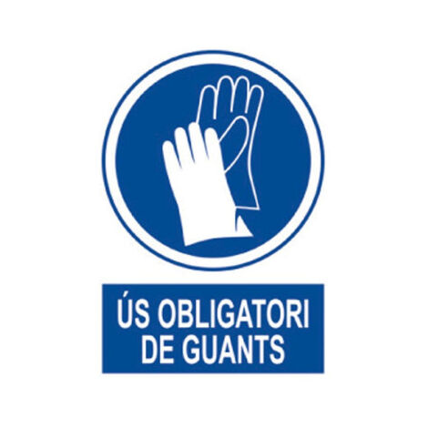 Senyals d'Obligació – Ús Obligatori de Guants, Adhesiva, Poliestirè Rígid, Per Tallers i Zones Industrials (catalán) 297X210 mm (1/2)