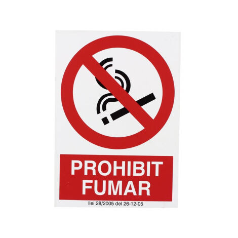 Señal de prohibición en catalán: Prohibit fumar 297X210 mm