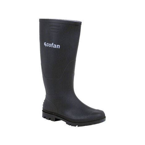 Bota de Agua Alta Fabricada en PVC Recubrimiento Interior de Punto - Tallas de 36 a 48 48 Negro