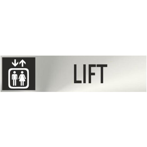 Señal informativa inglés Lift de 0'8mm 50 x 200 mm de acero inoxidable SEKURECO (1/2)