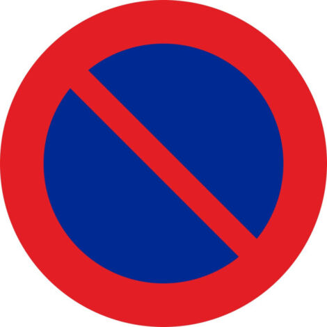 Señal Vial Metálica Prohibido Aparcar / Estacionamiento Prohibido Diámetro 500 mm