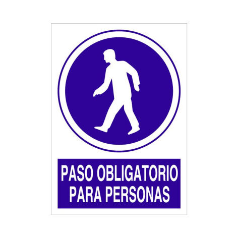 Señal de obligación Paso obligatorio para personas                                                   Poliestireno       210X148