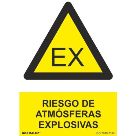 Señal de Riesgo de Atmósferas Explosivas SEKURECO                         100 x 150 mm                          ADHESIVOS DE VINILO (1/2)