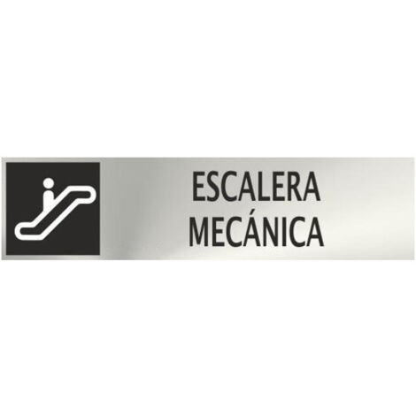 Señal informativa de acero inoxidable Escalera Mecánica de 0,8mm 50 x 200mm SEKURECO (1/2)