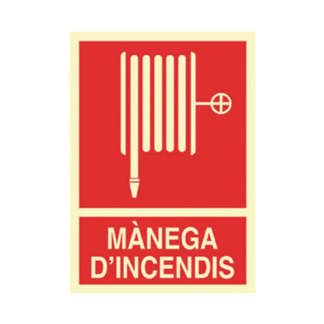 Cartel de socorro en catalán Mànega D'incendis 297X210 mm (1/2)