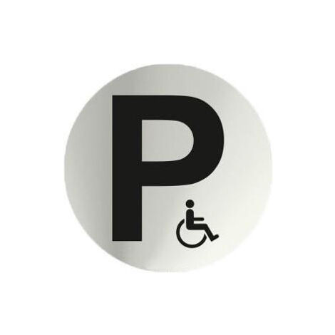 Info Redonda Parking Minusválidos Acero Inox Adhesivo de 0,8mm Ø70mm SEKURECO