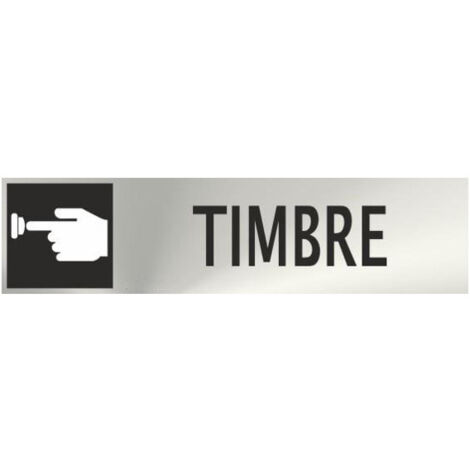 Cartel informativo TIMBRE rectangular de acero inox. 0'8mm 50 x 200 mm SEKURECO (1/2)