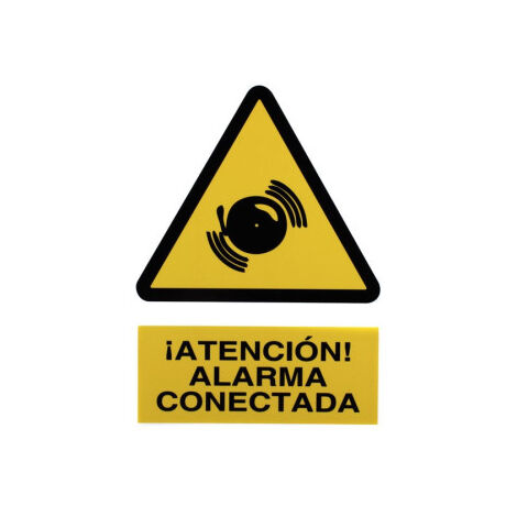Señal de advertencia Alarma conectada Poliestireno 420X297 mm