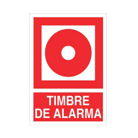 Señal de socorro Timbre de alarma (texto y pictograma) 297X210 mm