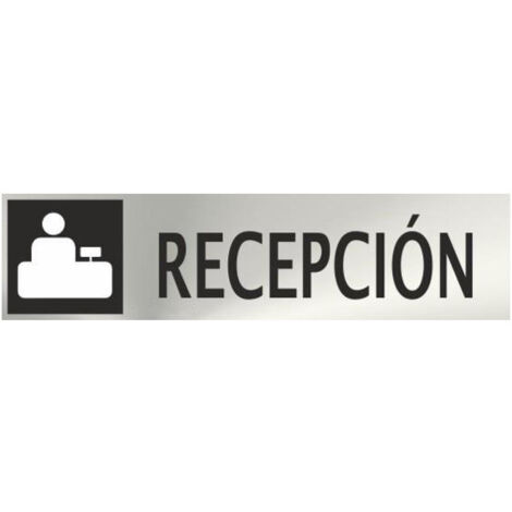 Señal Informativa Recepción de acero inoxidable 0'8mm 50 x 200 mm SEKURECO (1/2)